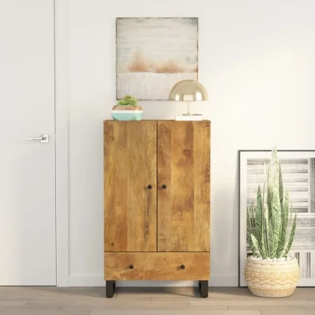 Sideboard with iron drawer and solid mango wood 60x33x100 cm by vidaXL, Sideboards - Ref: Foro24-352936, Price: 202,47 €, Dis...