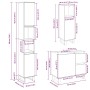 Set de muebles de baño 3 pzas madera contrachapada roble Sonoma