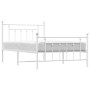 Metallbettgestell mit Kopf- und Fußteil weiß 100x200 cm von vidaXL, Betten und Lattenroste - Ref: Foro24-353599, Preis: 99,06...