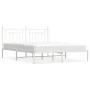Bettgestell aus Metall mit weißem Kopfteil 180x200 cm von vidaXL, Betten und Lattenroste - Ref: Foro24-353590, Preis: 122,45 ...