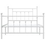 Metallbettgestell mit Kopf- und Fußteil weiß 100x200 cm von vidaXL, Betten und Lattenroste - Ref: Foro24-353599, Preis: 99,06...