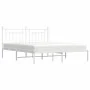 Bettgestell aus Metall mit weißem Kopfteil 180x200 cm von vidaXL, Betten und Lattenroste - Ref: Foro24-353590, Preis: 122,45 ...