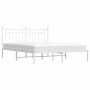 Bettgestell aus Metall mit weißem Kopfteil 180x200 cm von vidaXL, Betten und Lattenroste - Ref: Foro24-353590, Preis: 124,42 ...