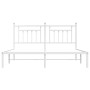 Bettgestell aus Metall mit weißem Kopfteil 180x200 cm von vidaXL, Betten und Lattenroste - Ref: Foro24-353590, Preis: 124,42 ...