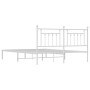 Bettgestell aus Metall mit weißem Kopfteil 180x200 cm von vidaXL, Betten und Lattenroste - Ref: Foro24-353590, Preis: 124,42 ...