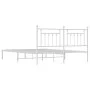 Metal bed frame with white headboard 180x200 cm by vidaXL, Beds and slatted bases - Ref: Foro24-353590, Price: 122,45 €, Disc...