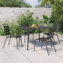Mesa de jardín de acero gris antracita 100x100x71 cm