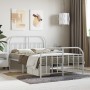 Metal bed frame with headboard and white footboard 120x190 cm by vidaXL, Beds and slatted bases - Ref: Foro24-353699, Price: ...