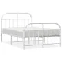 Metallbettgestell mit Kopfteil und weißem Fußteil 120x190 cm von vidaXL, Betten und Lattenroste - Ref: Foro24-353699, Preis: ...