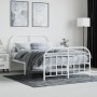 Metal bed frame with headboard and white footboard 120x190 cm by vidaXL, Beds and slatted bases - Ref: Foro24-353699, Price: ...
