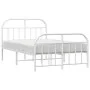 Estructura cama metal con cabecero y estribo blanco 120x190 cm de vidaXL, Camas y somieres - Ref: Foro24-353699, Precio: 99,4...