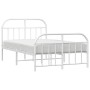 Metal bed frame with headboard and white footboard 120x190 cm by vidaXL, Beds and slatted bases - Ref: Foro24-353699, Price: ...