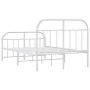 Estructura cama metal con cabecero y estribo blanco 120x190 cm de vidaXL, Camas y somieres - Ref: Foro24-353699, Precio: 99,4...