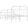 Metal bed frame with headboard and white footboard 120x190 cm by vidaXL, Beds and slatted bases - Ref: Foro24-353699, Price: ...