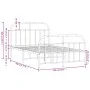 Estructura cama metal con cabecero y estribo blanco 120x190 cm de vidaXL, Camas y somieres - Ref: Foro24-353699, Precio: 99,4...