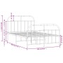 Metal bed frame with headboard and white footboard 120x190 cm by vidaXL, Beds and slatted bases - Ref: Foro24-353699, Price: ...