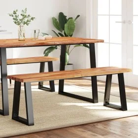 Bench with live edge solid acacia wood 140 cm by vidaXL, Benches for halls and storage - Ref: Foro24-353294, Price: 155,22 €,...