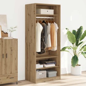 Armario de madera de ingeniería roble artesanal 80x50x200 cm