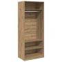 Armario de madera de ingeniería roble artesanal 80x50x200 cm
