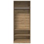 Armario de madera de ingeniería roble artesanal 80x50x200 cm