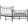 Bed frame with headboard and black metal footboard 100x190cm by vidaXL, Beds and slatted bases - Ref: Foro24-353549, Price: 9...