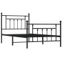 Bed frame with headboard and black metal footboard 100x190cm by vidaXL, Beds and slatted bases - Ref: Foro24-353549, Price: 9...