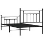 Bettgestell mit Kopfteil und Fußteil aus schwarzem Metall, 100 x 190 cm von vidaXL, Betten und Lattenroste - Ref: Foro24-3535...