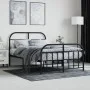 Estructura de cama cabecero y estribo metal negro 120x200 cm de vidaXL, Camas y somieres - Ref: Foro24-353651, Precio: 111,70...
