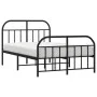 Estructura de cama cabecero y estribo metal negro 120x200 cm de vidaXL, Camas y somieres - Ref: Foro24-353651, Precio: 111,70...