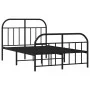 Estructura de cama cabecero y estribo metal negro 120x200 cm de vidaXL, Camas y somieres - Ref: Foro24-353651, Precio: 111,70...