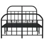 Estructura de cama cabecero y estribo metal negro 120x200 cm de vidaXL, Camas y somieres - Ref: Foro24-353651, Precio: 111,70...