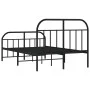 Estructura de cama cabecero y estribo metal negro 120x200 cm de vidaXL, Camas y somieres - Ref: Foro24-353651, Precio: 111,70...