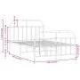 Estructura de cama cabecero y estribo metal negro 120x200 cm de vidaXL, Camas y somieres - Ref: Foro24-353651, Precio: 111,70...