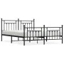 Black metal headboard and footboard bed frame 183x213cm by vidaXL, Beds and slatted bases - Ref: Foro24-353560, Price: 132,37...