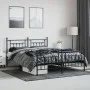 Black metal headboard and footboard bed frame 183x213cm by vidaXL, Beds and slatted bases - Ref: Foro24-353560, Price: 132,37...