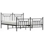Black metal headboard and footboard bed frame 183x213cm by vidaXL, Beds and slatted bases - Ref: Foro24-353560, Price: 132,37...