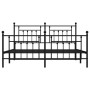 Estructura de cama cabecero y estribo metal negro 183x213cm de vidaXL, Camas y somieres - Ref: Foro24-353560, Precio: 134,25 ...