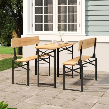 Klappbarer Stehtisch und Bänke, 3-teilig, aus massivem Tannenholz von vidaXL, Gartensets - Ref: Foro24-363112, Preis: 283,15 ...