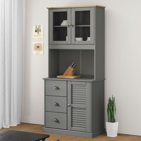 Armario superior tocador VIGO madera de pino gris 78x30x100 cm de vidaXL, Aparadores - Ref: Foro24-353207, Precio: 164,71 €, ...