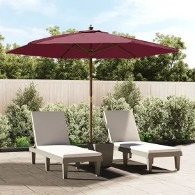 Garden umbrella with burgundy red wooden pole 299x240 cm by vidaXL, Umbrellas - Ref: Foro24-363171, Price: 77,05 €, Discount: %