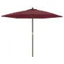 Sombrilla de jardín con poste de madera rojo burdeos 299x240 cm de vidaXL, Sombrillas - Ref: Foro24-363171, Precio: 77,91 €, ...