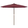 Sombrilla de jardín con poste de madera rojo burdeos 299x240 cm de vidaXL, Sombrillas - Ref: Foro24-363171, Precio: 77,91 €, ...