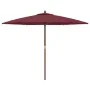 Sombrilla de jardín con poste de madera rojo burdeos 299x240 cm de vidaXL, Sombrillas - Ref: Foro24-363171, Precio: 77,91 €, ...