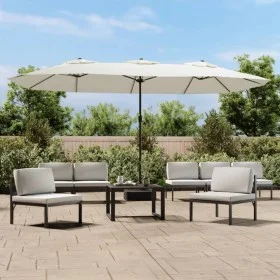 Sand white double parasol 449x245 cm by vidaXL, Umbrellas - Ref: Foro24-362945, Price: 154,11 €, Discount: %