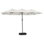 Sandweißer Doppelsonnenschirm 449x245 cm von vidaXL, Sonnenschirme - Ref: Foro24-362945, Preis: 185,93 €, Rabatt: %
