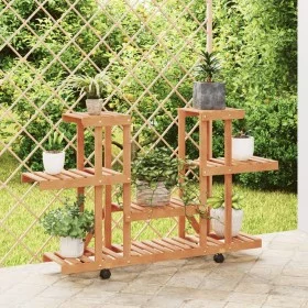 Blumenständer mit Rädern aus massivem Tannenholz 110x25x78 cm von vidaXL, Topfständer - Ref: Foro24-362856, Preis: 59,56 €, R...