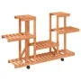 Flower stand with wheels solid fir wood 110x25x78 cm by vidaXL, Pot stands - Ref: Foro24-362856, Price: 59,56 €, Discount: %