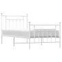 Metal bed frame with headboard and footboard white 80x200 cm by vidaXL, Beds and slatted bases - Ref: Foro24-353595, Price: 9...