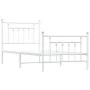 Metal bed frame with headboard and footboard white 80x200 cm by vidaXL, Beds and slatted bases - Ref: Foro24-353595, Price: 9...