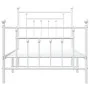 Metal bed frame with headboard and footboard white 80x200 cm by vidaXL, Beds and slatted bases - Ref: Foro24-353595, Price: 9...